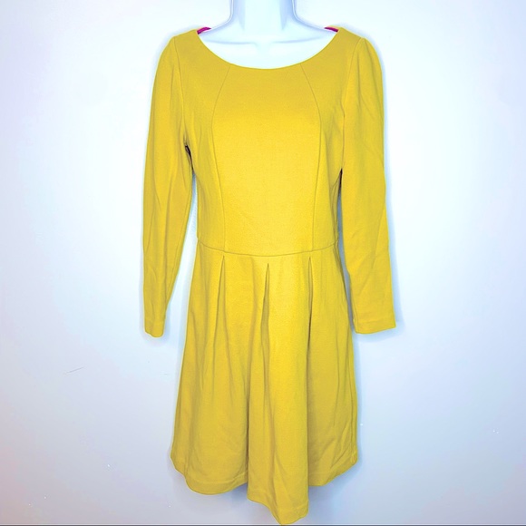 Boden Textured Cotton Lindsey Ponte Dress Yellow Size 6R - Picture 2 of 10